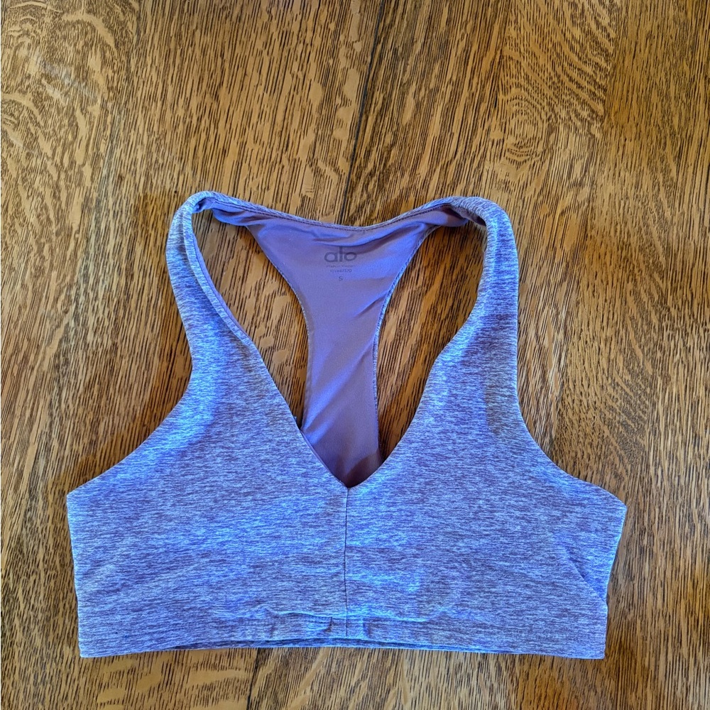 Alo soft Smoky Quartz Racerback Bra